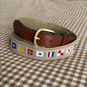 Men’s Nautical Flag Canvas Belt - 32 made in USA